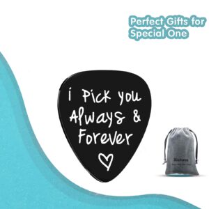 Anniversary Guitar Pick Gifts for Boyfriend Husband I Pick You Guitar Pick for Him Fiance Fathers Day Gift Christmas Birthday Gifts Valentines Day Gifts for Men