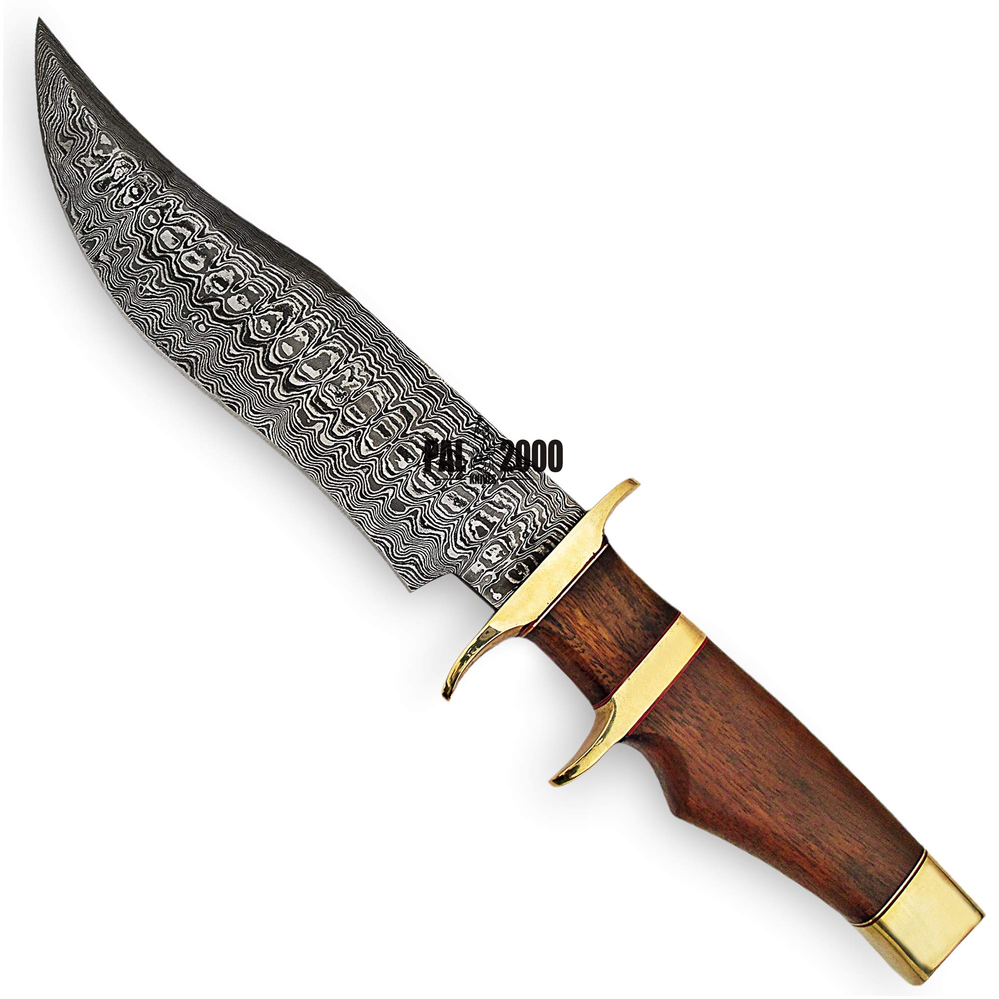 BOW-9904 Handmade Damascus Steel Fixed Blade Hunting Knife Rose wood Handle with Sheat