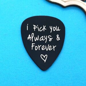 Anniversary Guitar Pick Gifts for Boyfriend Husband I Pick You Guitar Pick for Him Fiance Fathers Day Gift Christmas Birthday Gifts Valentines Day Gifts for Men