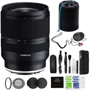 Tamron 17-28mm f/2.8 Di III RXD Lens for Sony E with Advanced Accessories & Travel Bundle (Tamron USA 6-Year Warranty)