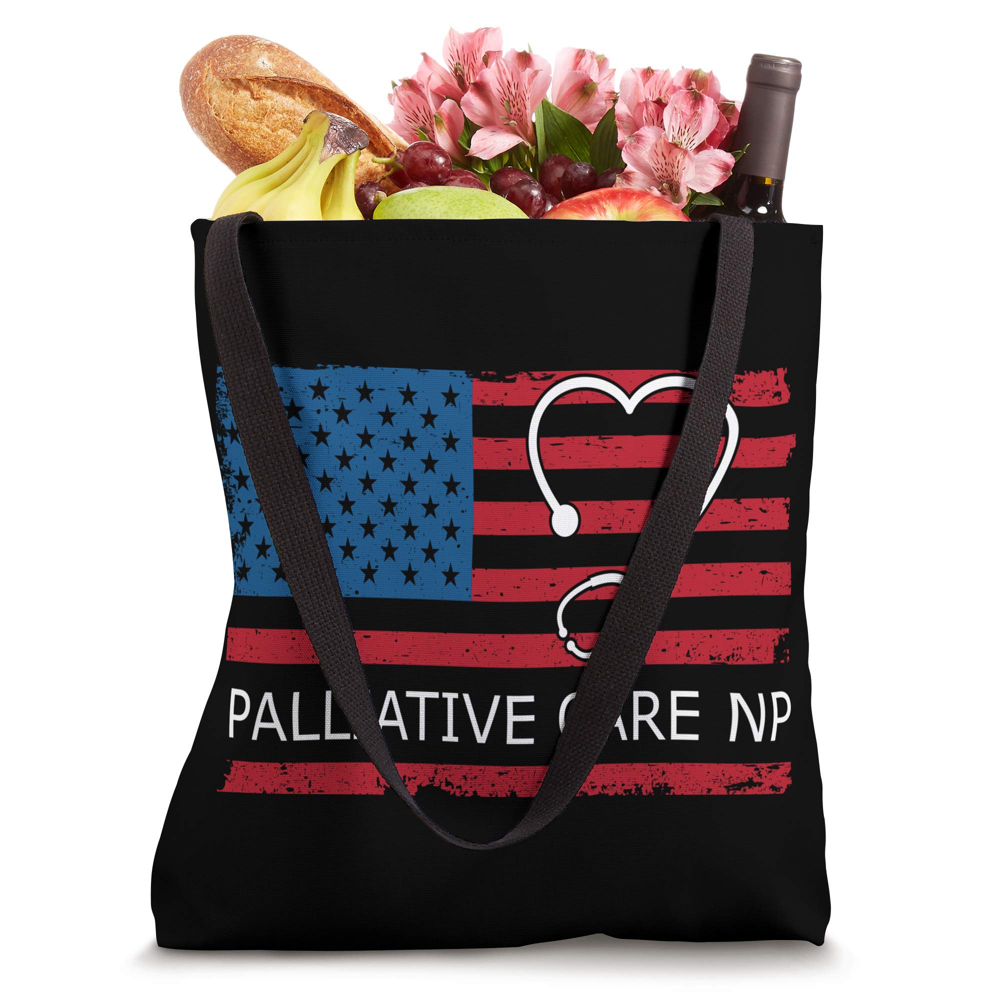 Palliative Care Nurse Practitioner USA Flag Patriotic Tote Bag