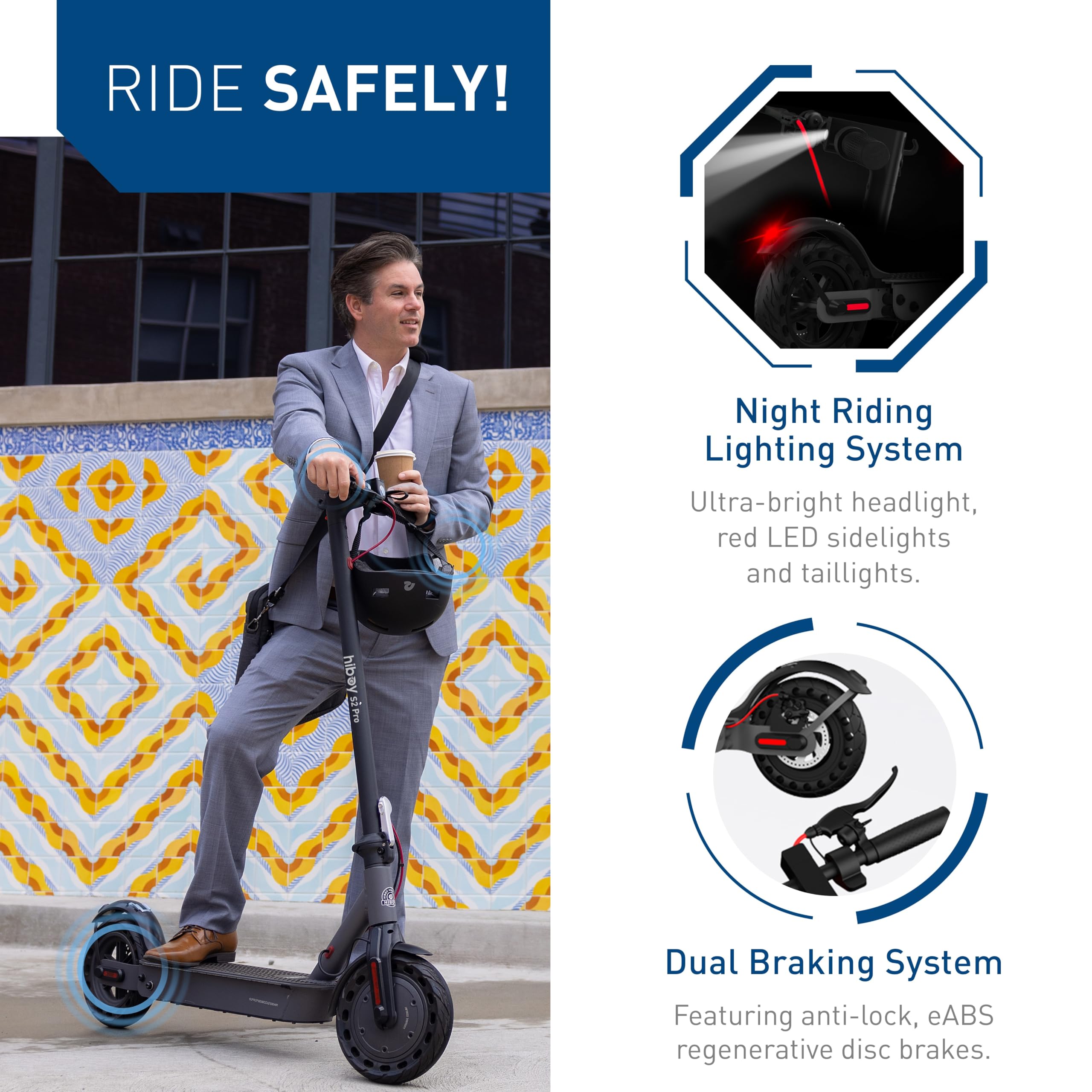 Hiboy S2 Pro Electric Scooter with Seat, 500W Motor, 10" Solid Tires, 25 Miles Long-Range & 19 Mph Folding Commuter Electric Scooter for Adults with Dual Rear Suspension