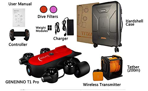 200M Underwater Drone ROV Robot with 4K UHD Action Camera Remote Control Shooting Under Water Camera Unmanned Submarine for Diving Fishing (200m)