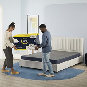 Serta - 9 inch Cooling Gel Memory Foam Mattress, King Size, Medium-Firm, Supportive, CertiPur-US Certified, 100-Night Trial - Sheepless Night Blue