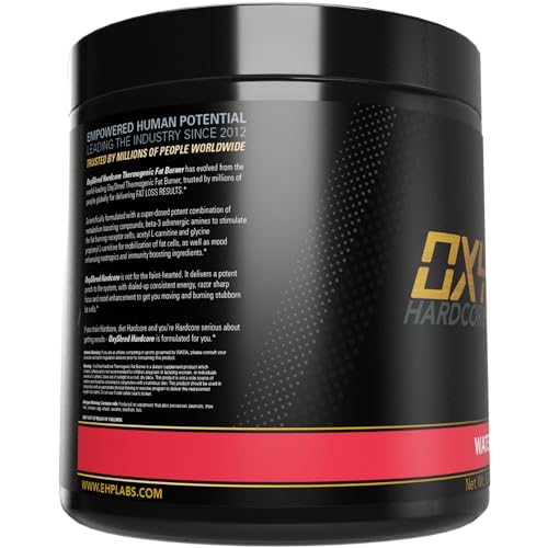 EHP Labs OxyShred Hardcore Super Dosed Pre Workout Powder - Preworkout Powder with L Glutamine & Acetyl L Carnitine, Energy Boost Drink - 275mg of Caffeine - Watermelon Candy, 40 Servings