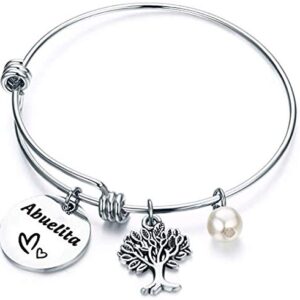 BEKECH Spanish Grandma Jewelry Abuelita Expandable Wire Bangle Bracelet Abuela Jewelry Mother’s Day Gift for Abuelita