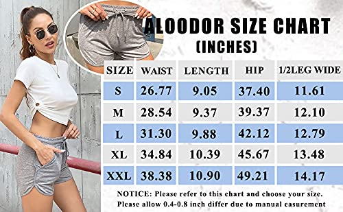 Aloodor Workout Shorts for Women Back to School Running Athletic Shorts Black M