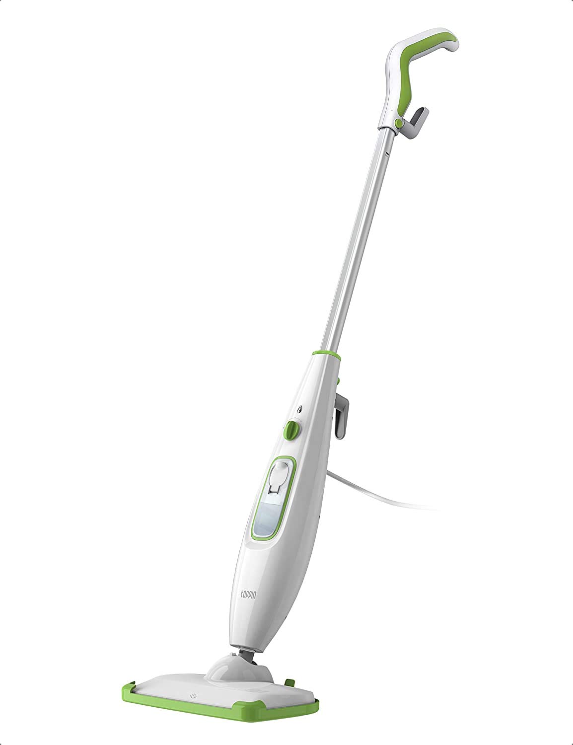 TOPPIN Steam Mop - 23ft Power Cord and 380ml Water Tank, 3 Steam Levels, Steam Mop with 2 Steam Mop Pads, Lightweight Steam Cleaner for Hardwood Floor, Marble, Laminate, Tile