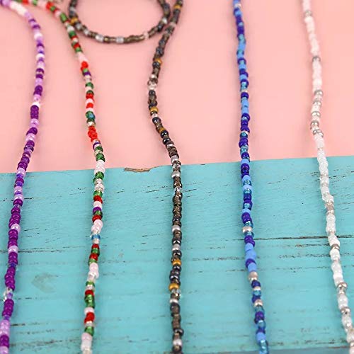 5 Pack Multifunction Glasses Lanyard,Premium Beaded Eyeglass Necklace Chain Cord, Eyeglass Beaded Chains and Cords, Comfortable and Convenient, Suitable for Women, Kids, Elderly