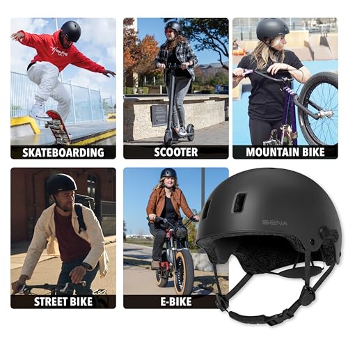 Sena Rumba Multi-Sport E-Bike Bluetooth Helmet (Matte Black, Medium)