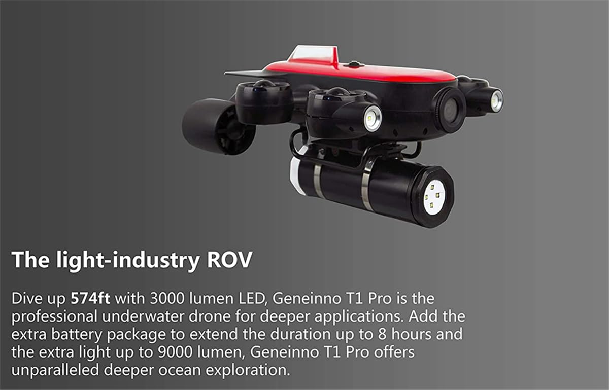 200M Underwater Drone ROV Robot with 4K UHD Action Camera Remote Control Shooting Under Water Camera Unmanned Submarine for Diving Fishing (200m)