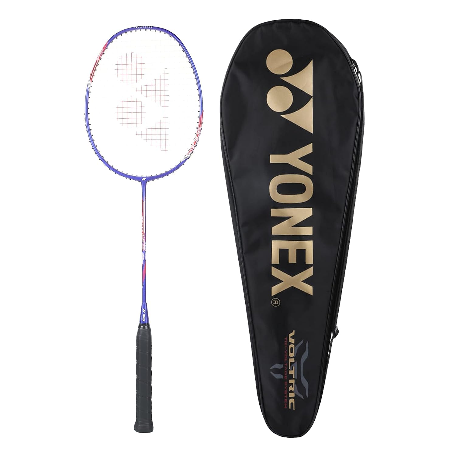 YONEX Voltric Lite 25i Graphite Strung Badminton Racket with Full Racket Cover (Blue) | for Intermediate Players | 77 Grams | Maximum String Tension - 30lbs