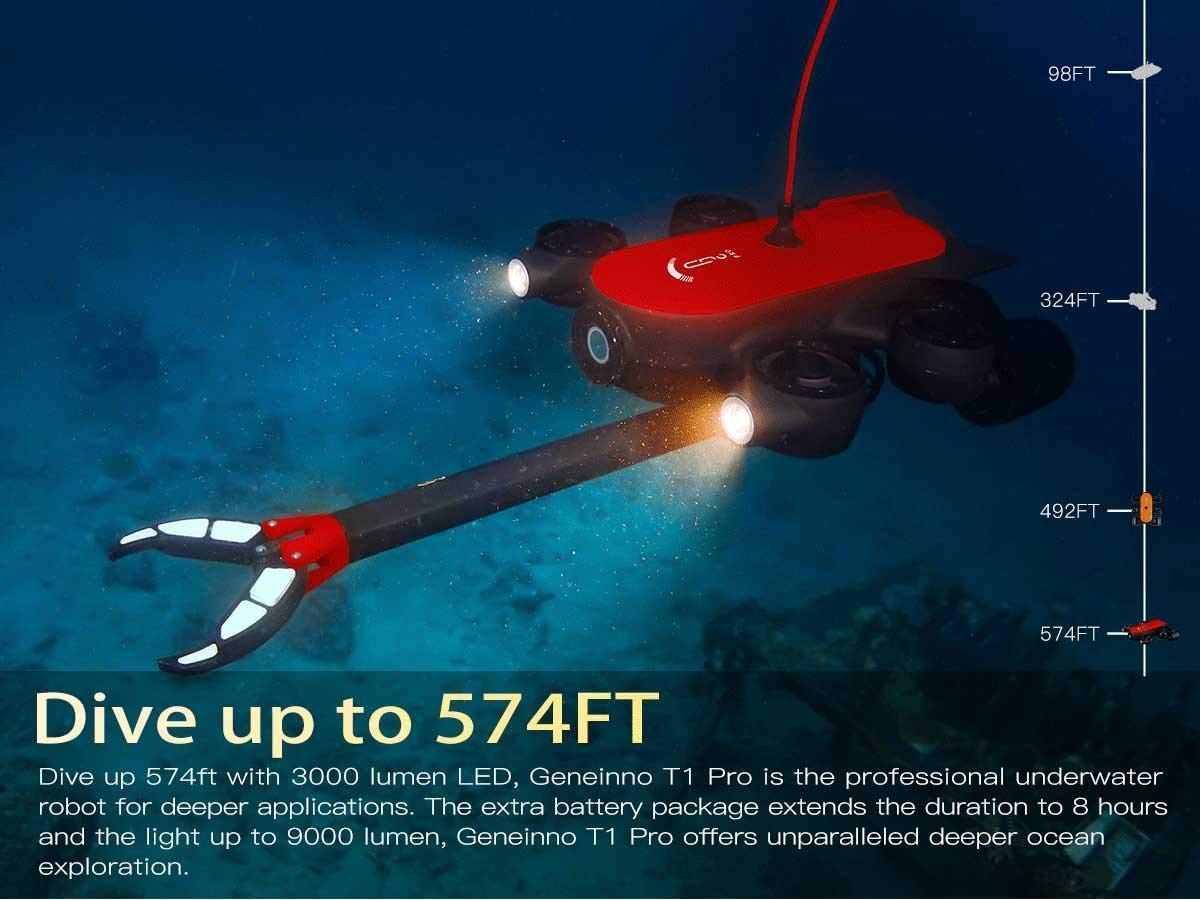 200M Underwater Drone ROV Robot with 4K UHD Action Camera Remote Control Shooting Under Water Camera Unmanned Submarine for Diving Fishing (200m)