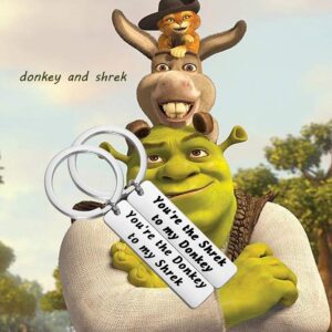 FOTAP You're Donkey to My Shrek Keychain Set Shrek Fans Gift (Shrek and Donkey)