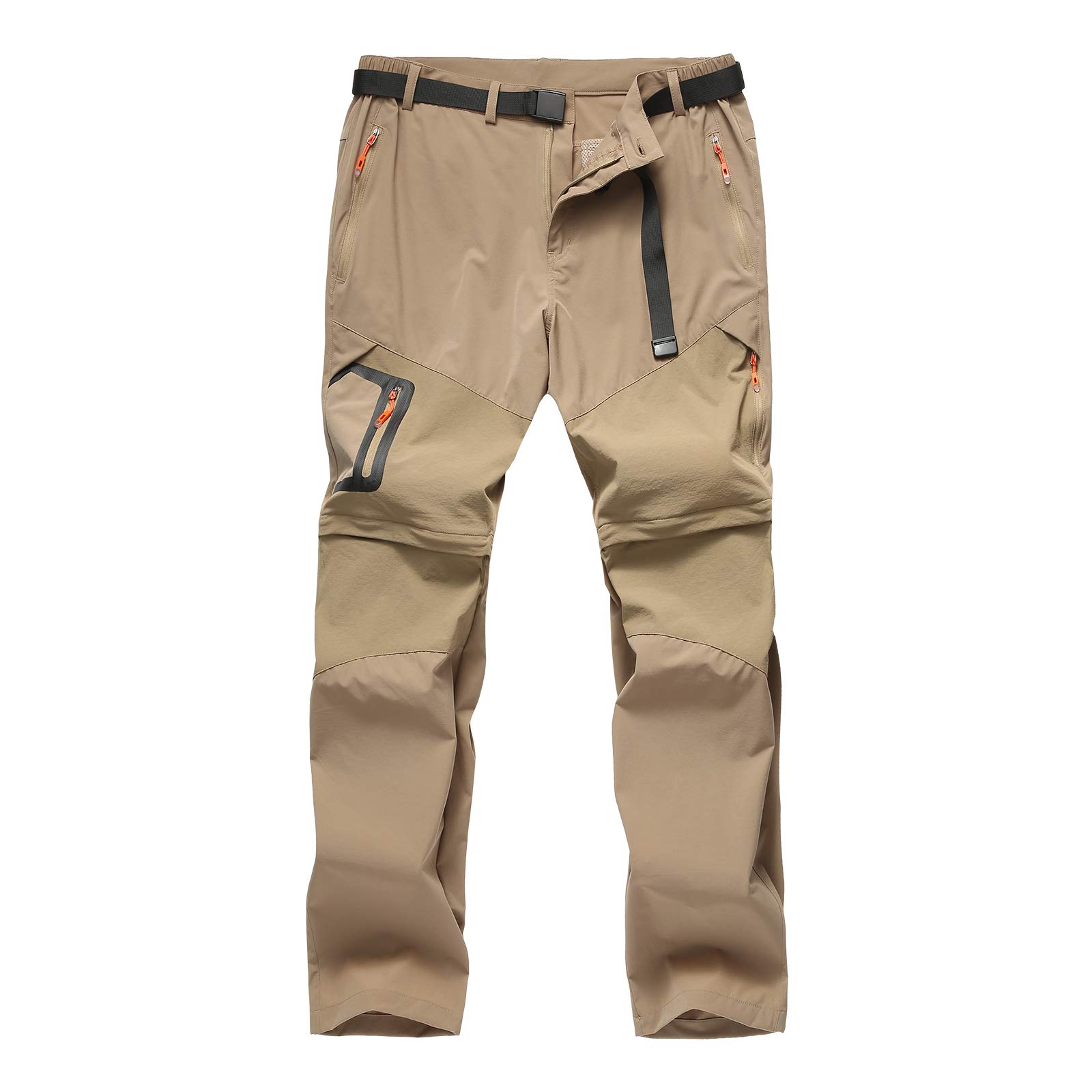 CAMOFOXIN Men's Hiking Pants Outdoor Convertible Quick Dry Fishing Pants & Shorts (Khaki, 30W X 30L)