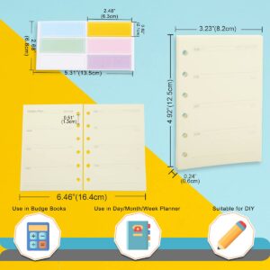 A7 Planner Refills, 4 Packs per Set, Weekly Plan Paper, A7 6 Ring Binder Inserts Refill with Label Stickers Gift,Mini Binder Refills,6 hole/100gsm Thick Paper/4.84 x 3.23'', Harphia