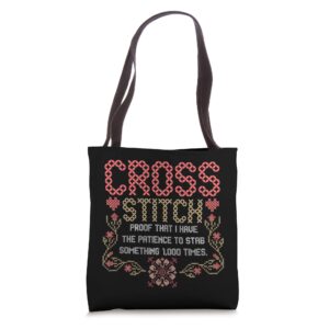 cross stitch funny sewing quilting stitching tote bag