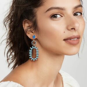 Elizabeth Cole Women's Rhiannon Earrings, Turquoise, Floral, One Size