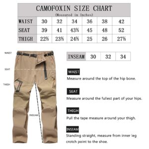 CAMOFOXIN Men's Hiking Pants Outdoor Convertible Quick Dry Fishing Pants & Shorts (Khaki, 30W X 30L)