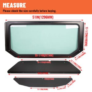 ECOTRIC Full Glass Windshield + Sun Visor Compatible With 2017 2018 2019 2020 2021 2022 2023 Can Am X3 Maverick all models, Tough & Durability