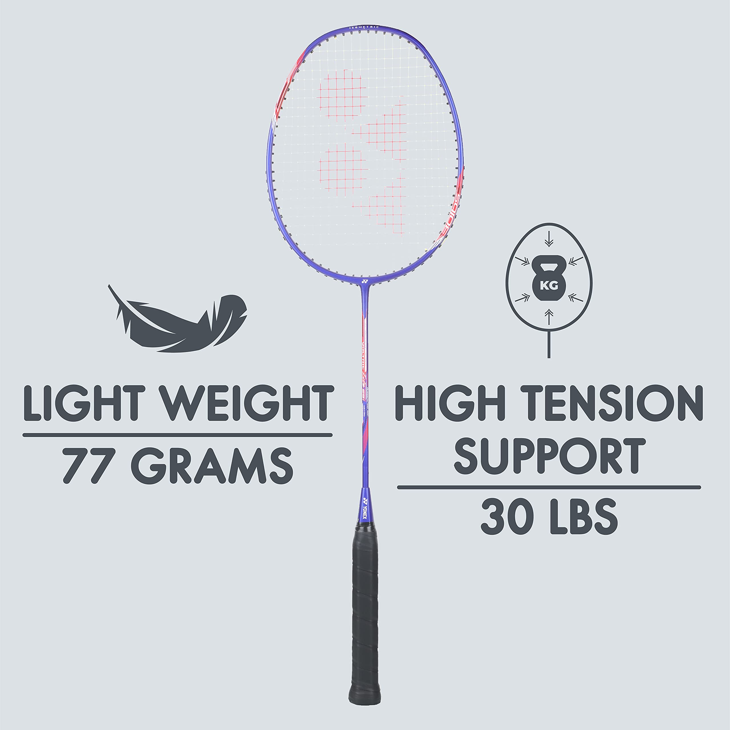 YONEX Voltric Lite 25i Graphite Strung Badminton Racket with Full Racket Cover (Blue) | for Intermediate Players | 77 Grams | Maximum String Tension - 30lbs