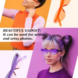 Weewooday 15 Pairs Candy Colored Rimless Sunglasses Cat Eye Colored Transparent Sunglasses for Women Men