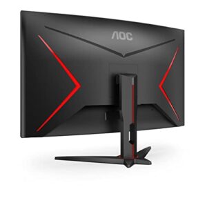 AOC C32G2ZE 32" Curved Frameless Gaming Monitor, Full HD 1920x1080, VA, 0.5ms 240Hz, AMD FreeSync Premium, DP/HDMI/VGA, VESA, 3-3-1 Re-Spawn Program, Xbox PS5 Switch,Black