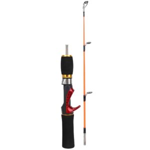 vgeby telescopic fishing rod, 52cm fiber material ice fishing rod pole two sections three ring fishing rods and accessories