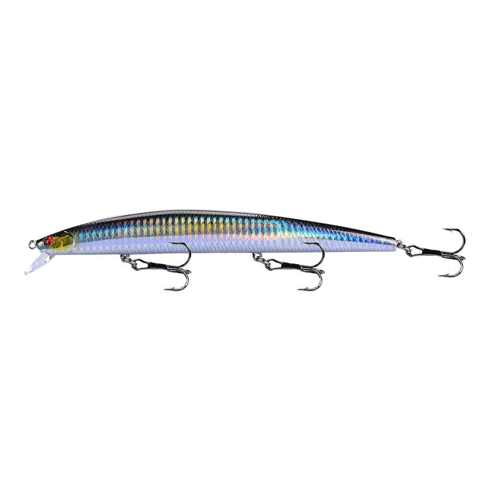 LINGYUE Large Fishing Lures 7.1" Minnow VIB Hard Bait Lures with Treble Hook Lifelike 3D Fishing Eyes Swimbait Crankbait Deep/Shallow Divers Fish Tackle Kits