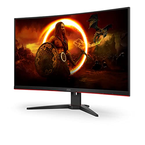 AOC C32G2ZE 32" Curved Frameless Gaming Monitor, Full HD 1920x1080, VA, 0.5ms 240Hz, AMD FreeSync Premium, DP/HDMI/VGA, VESA, 3-3-1 Re-Spawn Program, Xbox PS5 Switch,Black