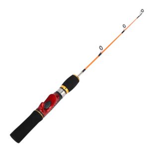 VGEBY Telescopic Fishing Rod, 52cm Fiber Material Ice Fishing Rod Pole Two Sections Three Ring Fishing rods and Accessories