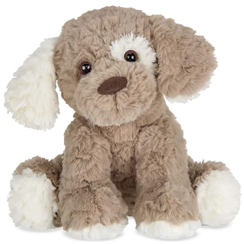 Bearington Beige and Brown Dog 11 Inch Stuffed Dog - Puppy Stuffed Animal - Plush Dog