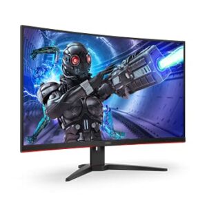 AOC C32G2ZE 32" Curved Frameless Gaming Monitor, Full HD 1920x1080, VA, 0.5ms 240Hz, AMD FreeSync Premium, DP/HDMI/VGA, VESA, 3-3-1 Re-Spawn Program, Xbox PS5 Switch,Black