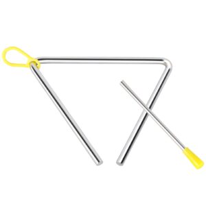 EASTROCK Triangle Instrument 3 Packs 4 5 6 Inch Percussion Instrument Set Hand Percussion Triangles with Striker