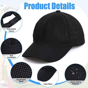 Geyoga Quick Dry Baseball Cap Mesh Sports Cap Workout Tennis Hat for Men Women Adults Outdoor Sports(Black and White,2 Pieces)