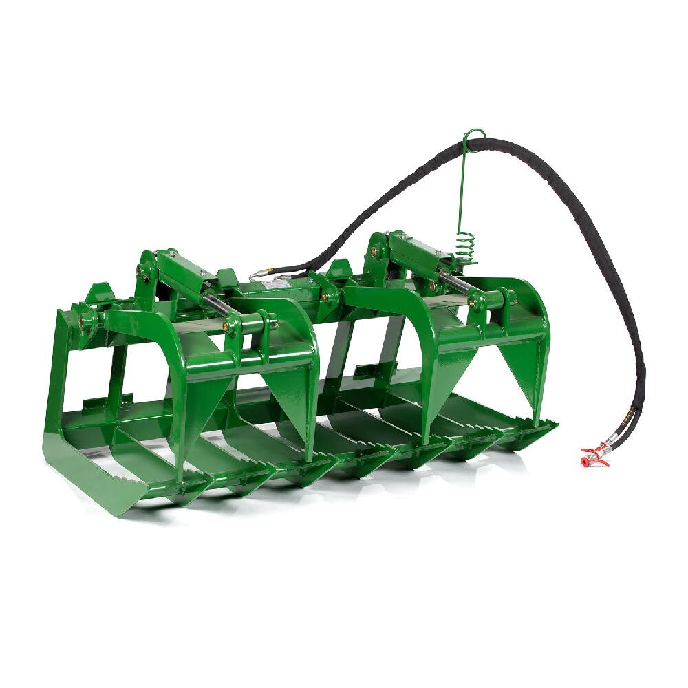 Titan Attachments 60in Root Grapple Bucket Attachment Fits John Deere Loaders, Hook and Pin Connection