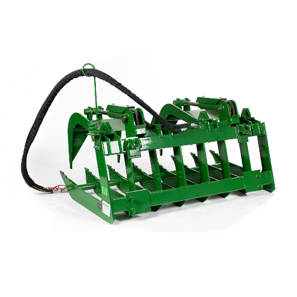 Titan Attachments 60in Root Grapple Bucket Attachment Fits John Deere Loaders, Hook and Pin Connection