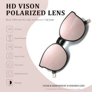 Polarized Oversized Sunglasses for Women Men Trendy Cateye Sun Glassses Retro Large Frame Shades Pink