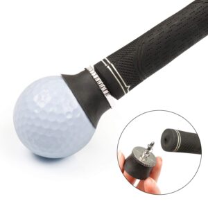 Devikka Golf Ball Pick Up Retriever, Suction Cup Golf Ball Grabber Sucker Tool for Putter Grip Golf Accessory, Black