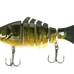 HQRP 3pcs 3.9" Fishing Lures 0.6oz Freshwater Lakes River Fish Baits Topwater Jointed Multi-Section S-Shaped Tackle for Bass Trout Musky Pickerel Pike Yellow Perch Walleye Roach Spanish Mackerel