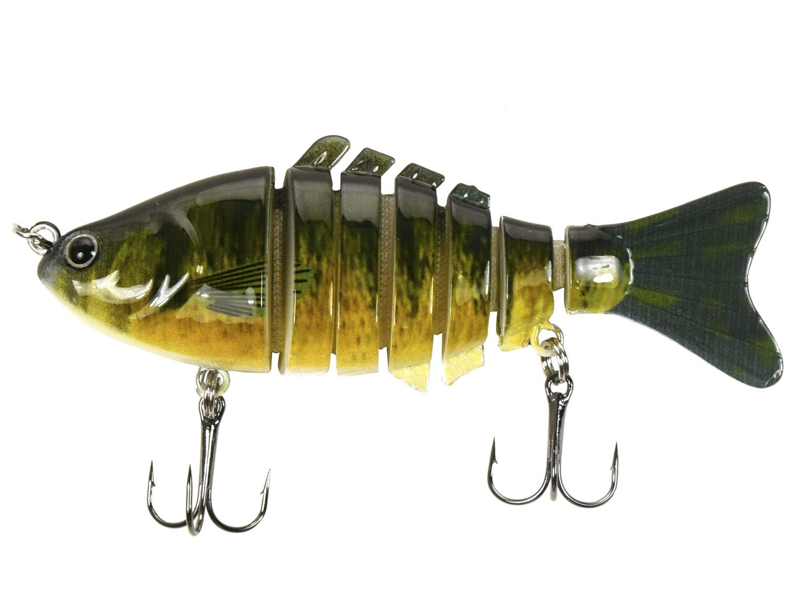 HQRP 3pcs 3.9" Fishing Lures 0.6oz Freshwater Lakes River Fish Baits Topwater Jointed Multi-Section S-Shaped Tackle for Bass Trout Musky Pickerel Pike Yellow Perch Walleye Roach Spanish Mackerel