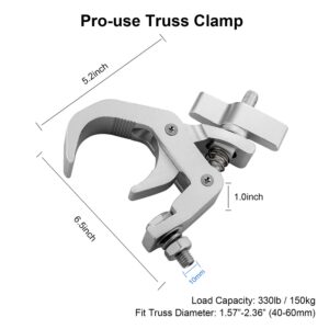 Truss Clamp Stage Lights Clamp 1.57-2.36 Inch, 4PCS Eyeshot Heavy Duty 330lb Premium Pro Clamp, Perfectly Fit OD 40-60mm of Pipe, Quick Release Truss Clamp for Moving Head Par Led lighting Fixtures