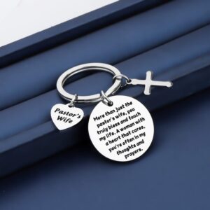 bobauna Pastors Wife Gift Church Minister Keychain Christian Jewelry A Woman With A Heart That Aares You're Often In My Thoughts And Prayers Appreciation Gift (pastor's wife keychain)