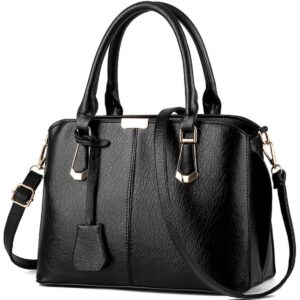 xingchen purses and handbags for women fashion messenger bag ladies pu leather top handle satchel shoulder tote bags balck