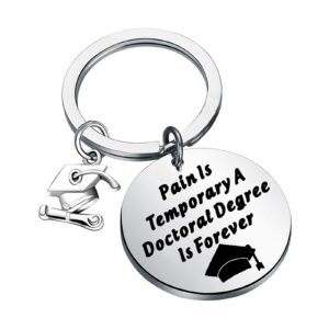 PHD Graduation Gift Pain Is Temporary A Doctoral Degree Is Forever Keychain Doctoral Graduation Gift(Doctoral Degree Key)