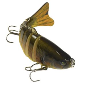 HQRP 3pcs 3.9" Fishing Lures 0.6oz Freshwater Lakes River Fish Baits Topwater Jointed Multi-Section S-Shaped Tackle for Bass Trout Musky Pickerel Pike Yellow Perch Walleye Roach Spanish Mackerel