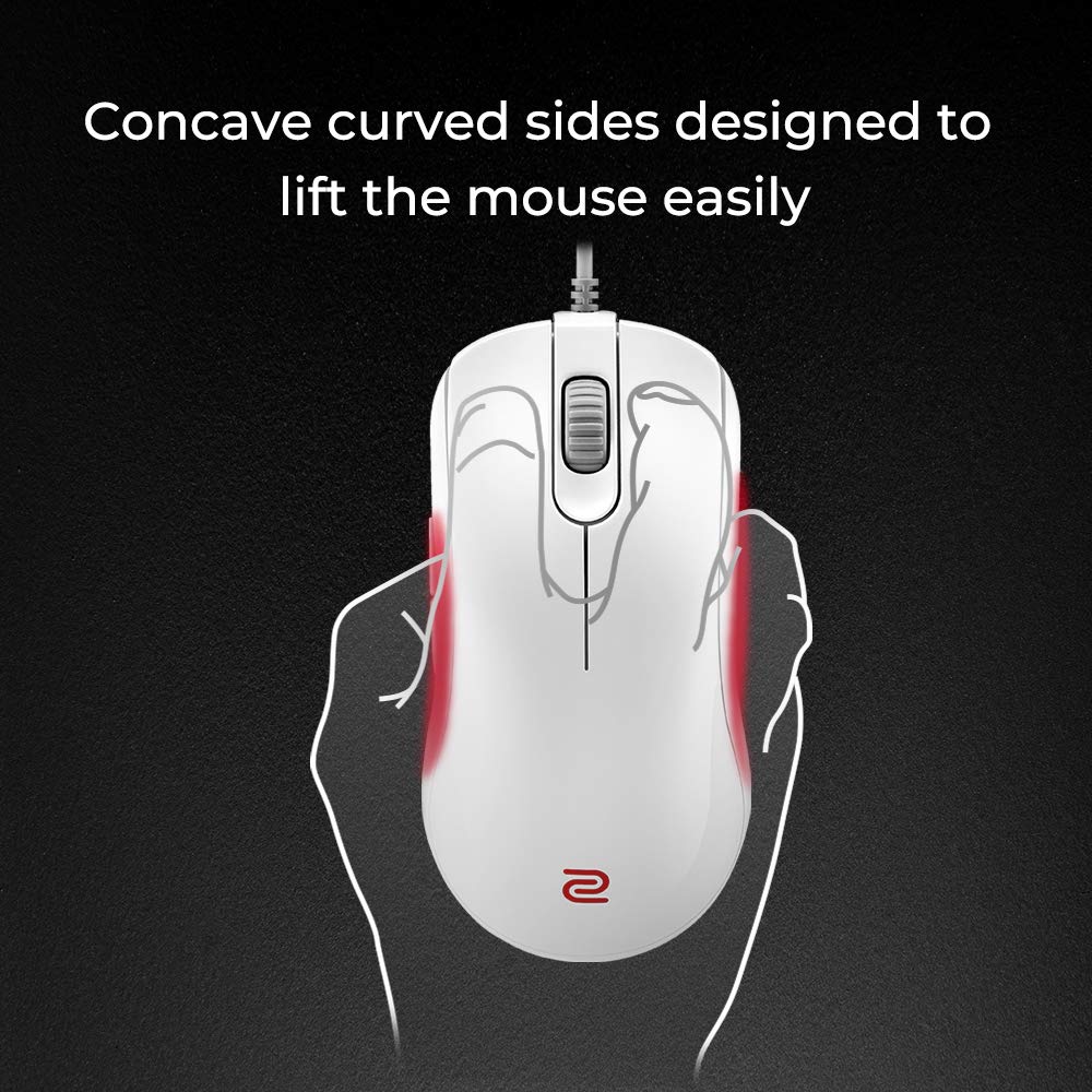 BenQ Zowie FK2-B Symmetrical Gaming Mouse for Esports White Edition | Professional Grade Performance | Driverless | Glossy Coating | Medium Size