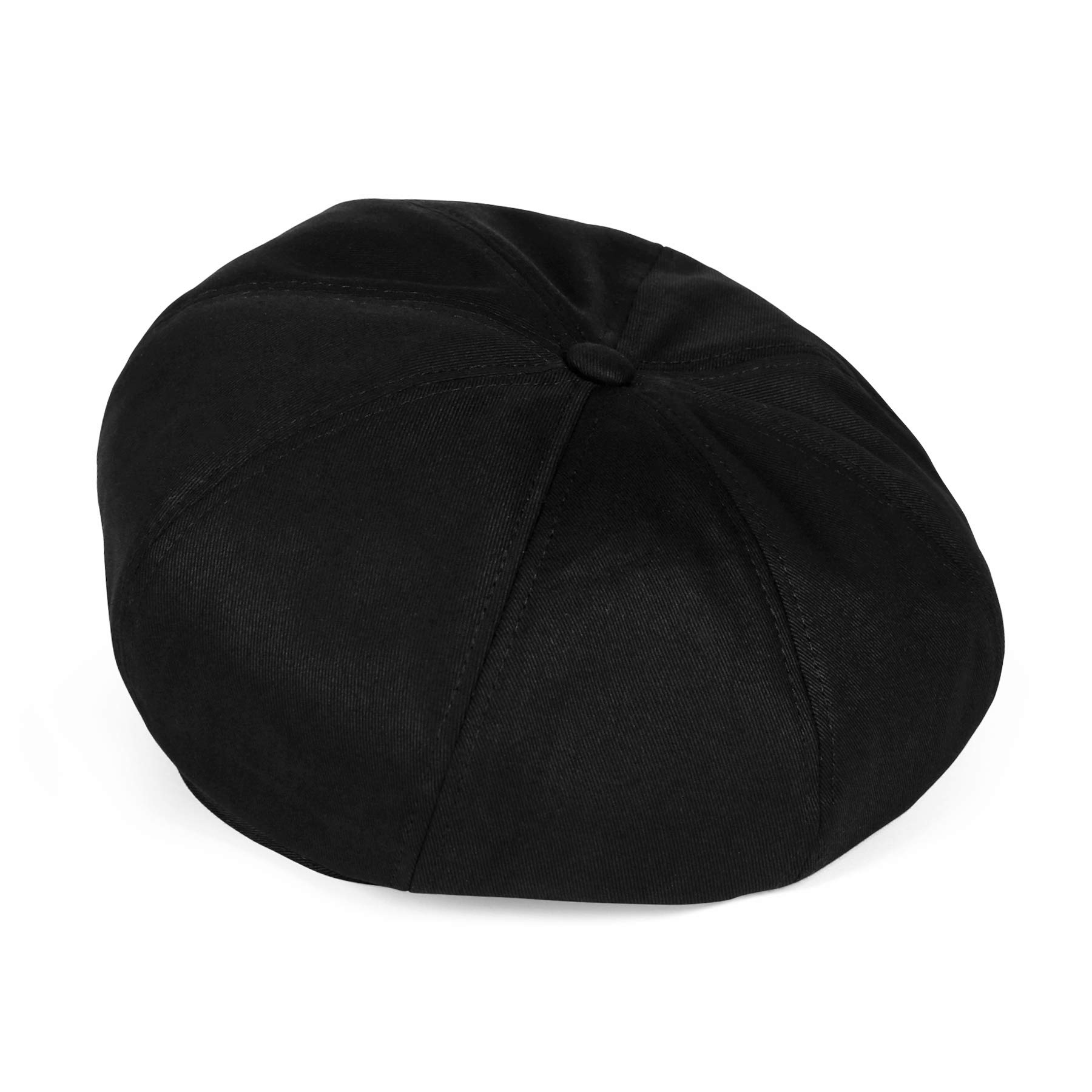 UNDERCONTROL French Artist Casual Adjustbale Strap Military Cotton Plain Color Beret Hat Unisex Hunting Newsboy Cap (Black)