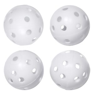 Sysnadura Airflow Hollow Practice Golf Balls - 50 Pieces White Plastic Sports Ball 1 5/8'' diameter with Mesh Storage Bag