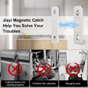 Cabinet Sliding Door Magnets Jiayi 18 Pack Ultra Thin Magnetic Door Catch Stainless Steel Drawer Magnet Catch for Kitchen Door Closure Cabinet Closer Cupboard Closet Door Magnetic Latches Hardware